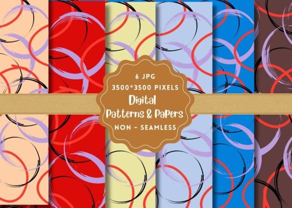 Abstract Circles Digital Paper Patterns: A Versatile Resource for Modern Creators and Businesses
