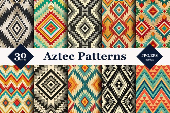 Aztec Style Seamless Patterns 02