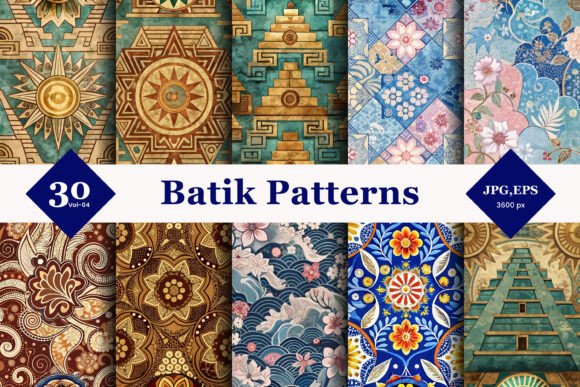 Batik Style Seamless Patterns 04: A Designer’s Toolkit for Timeless Texture