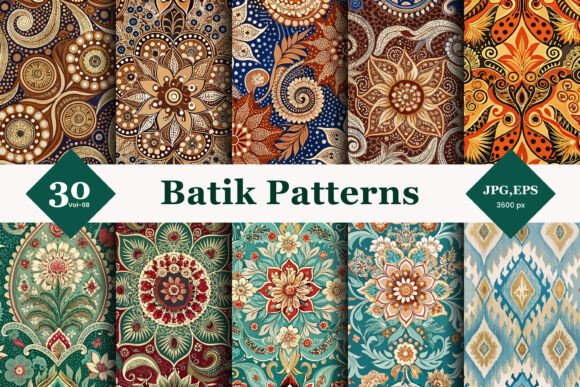 Batik Style Seamless Patterns 08: A Premium Design Collection