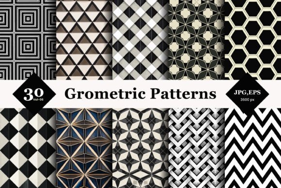 Black White Geometric Patterns 06