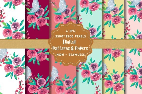 Botanicals Digital Paper Patterns and Blue Watercolor Florals: A Creative Resource for Artists and Entrepreneurs