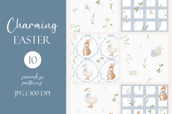 Charming Easter Seamless Patterns