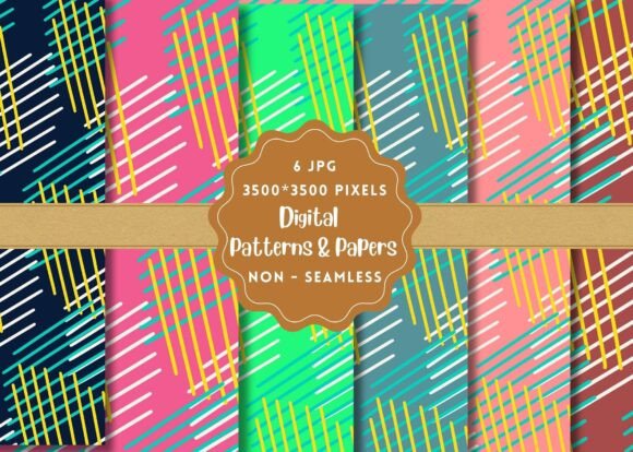 Colorful Lines Digital Paper Patterns