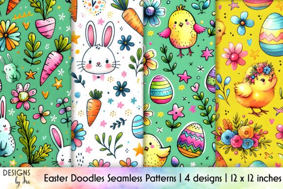 Cute Easter Doodles Seamless Patterns: A Creative Springtime Essential