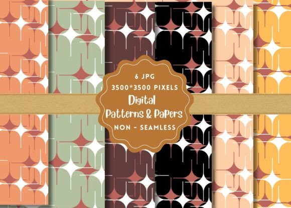 Diamond Stars Digital Paper Patterns for Creative Projects