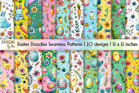 Easter Seamless Patterns with Cute Doodles: A Creative Springtime Resource