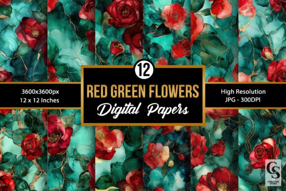 Exploring the Vibrant World of Red Green Alcohol Ink Roses Patterns
