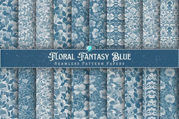 Floral Fantasy Blue Seamless Patterns: A Versatile Asset for Creative Projects