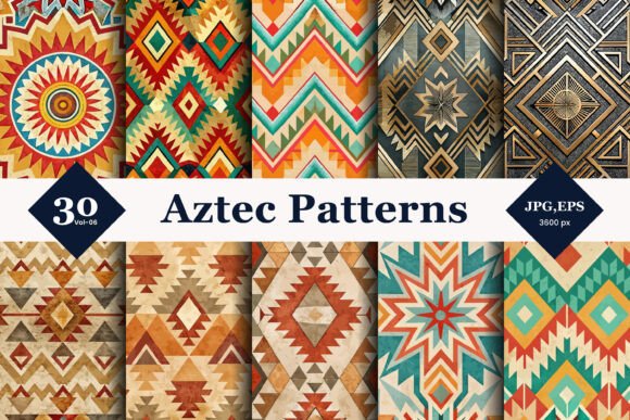 Hand-Drawn Aztec Patterns for Modern Design Projects