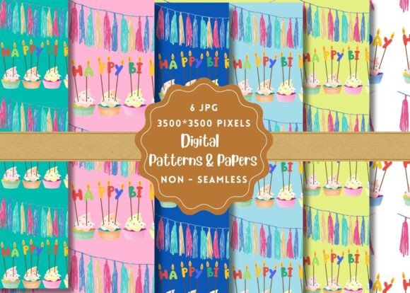 Happy Birthday Digital Paper Patterns: Creative Uses & Ideas