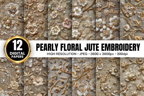 Pearly Jute Floral Embroidery Patterns: A Timeless Design for Modern Creativity