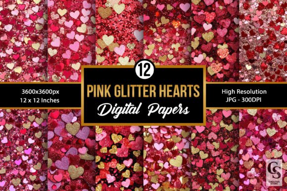 Pink Glitter Hearts Seamless Patterns: A Versatile Resource for Creative Projects