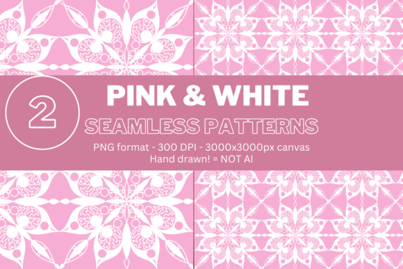 Pink White Seamless Patterns 1: A Versatile Design Resource for Creative Projects