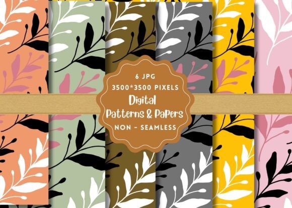 Plant Garden Digital Paper Patterns for Creative Projects