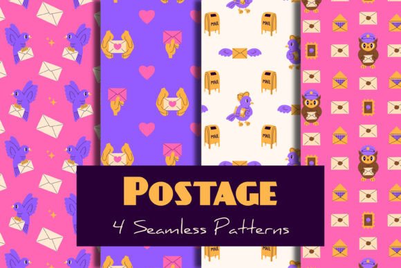 Postage Seamless Patterns for Creative Projects