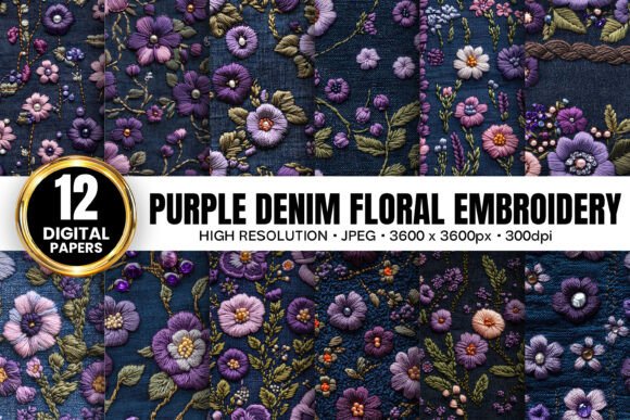 Purple Floral Denim Embroidery Patterns: A Versatile Tool for Creative Projects
