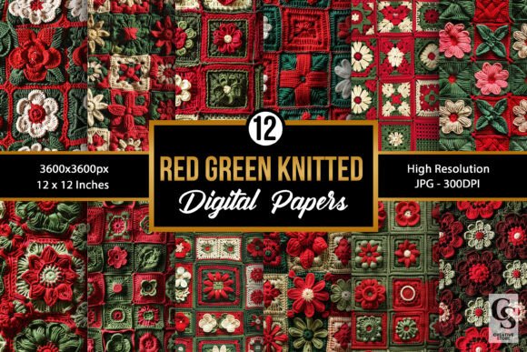 Red Green Crochet Knitted Patterns: A Comprehensive Guide to 12 High-Resolution Seamless Designs