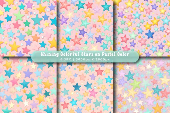 Shining Colorful Stars Pastel Patterns for Creative Projects