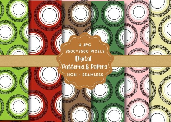Tribal Circles Digital Paper Patterns for Creative Projects
