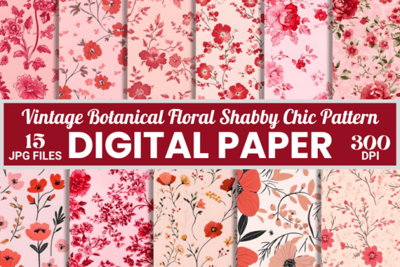 Vintage Botanical Floral Shabby Patterns: A Timeless Resource for Creative Projects