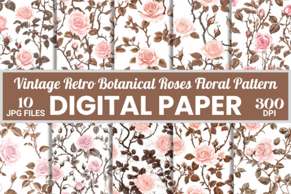 Vintage Retro Chic Roses Floral Patterns
